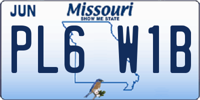 MO license plate PL6W1B