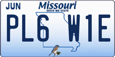 MO license plate PL6W1E
