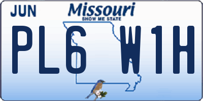 MO license plate PL6W1H