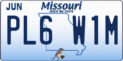 MO license plate PL6W1M