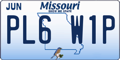 MO license plate PL6W1P