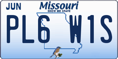 MO license plate PL6W1S