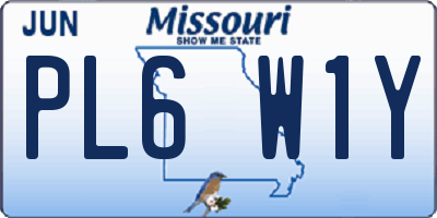 MO license plate PL6W1Y