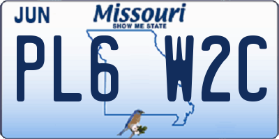MO license plate PL6W2C
