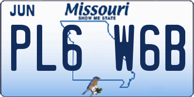 MO license plate PL6W6B