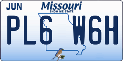 MO license plate PL6W6H
