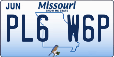 MO license plate PL6W6P