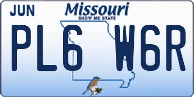 MO license plate PL6W6R