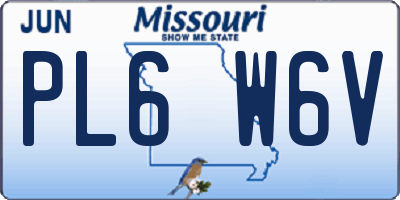 MO license plate PL6W6V