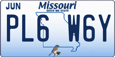 MO license plate PL6W6Y
