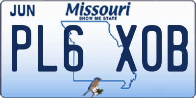 MO license plate PL6X0B
