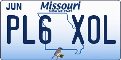 MO license plate PL6X0L