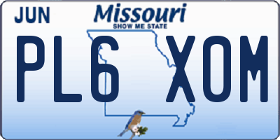 MO license plate PL6X0M