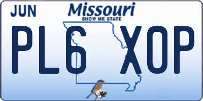 MO license plate PL6X0P