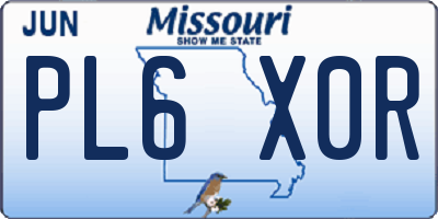 MO license plate PL6X0R