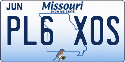 MO license plate PL6X0S