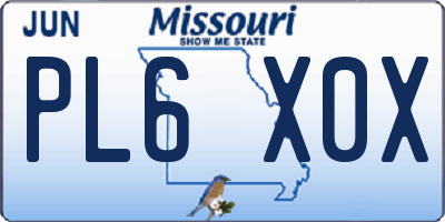MO license plate PL6X0X
