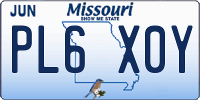 MO license plate PL6X0Y