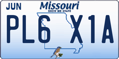 MO license plate PL6X1A