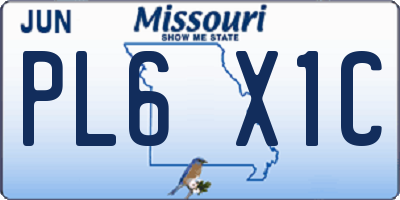 MO license plate PL6X1C