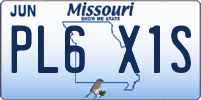 MO license plate PL6X1S