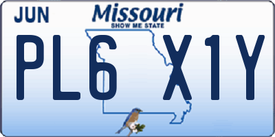 MO license plate PL6X1Y