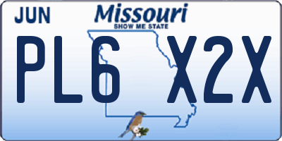 MO license plate PL6X2X