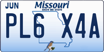 MO license plate PL6X4A