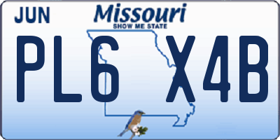 MO license plate PL6X4B