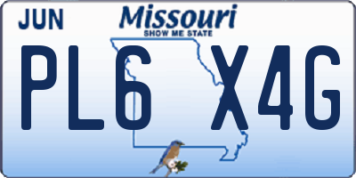 MO license plate PL6X4G