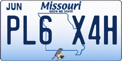 MO license plate PL6X4H