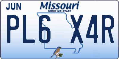 MO license plate PL6X4R