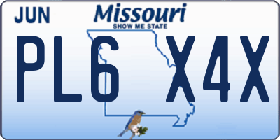 MO license plate PL6X4X
