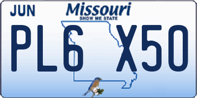 MO license plate PL6X5O