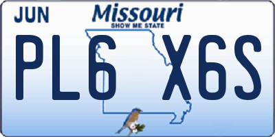 MO license plate PL6X6S