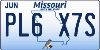 MO license plate PL6X7S