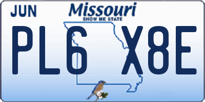 MO license plate PL6X8E