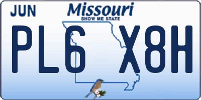 MO license plate PL6X8H