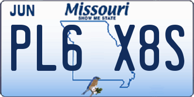 MO license plate PL6X8S