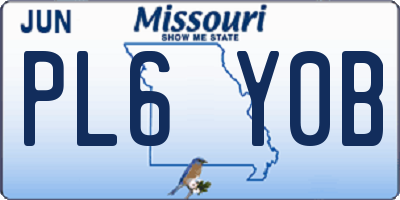 MO license plate PL6Y0B