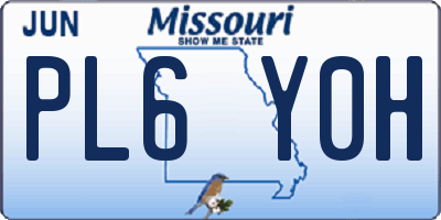MO license plate PL6Y0H