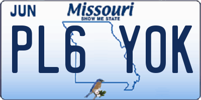 MO license plate PL6Y0K