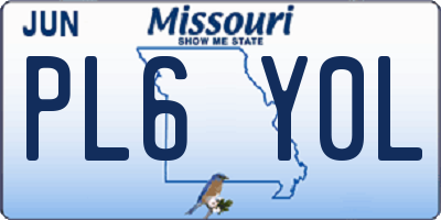 MO license plate PL6Y0L
