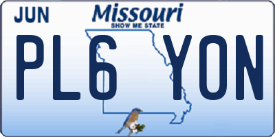 MO license plate PL6Y0N