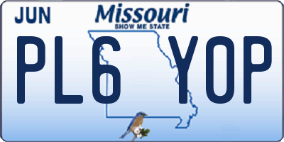 MO license plate PL6Y0P