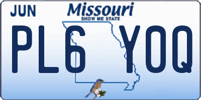 MO license plate PL6Y0Q