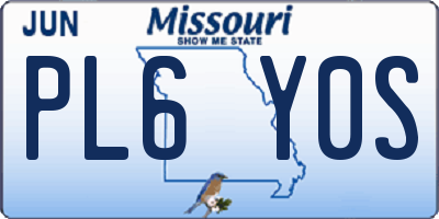 MO license plate PL6Y0S