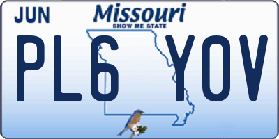 MO license plate PL6Y0V