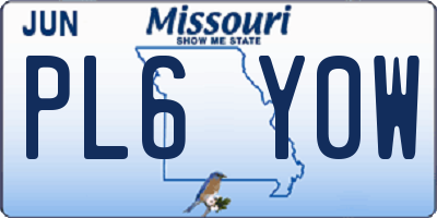 MO license plate PL6Y0W