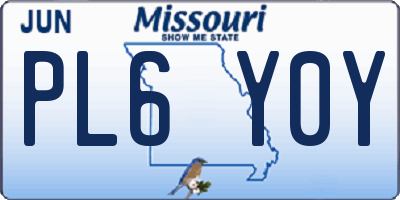 MO license plate PL6Y0Y